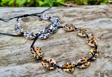 Enkelbandje schelpen - Tijger (en panter) 4/4