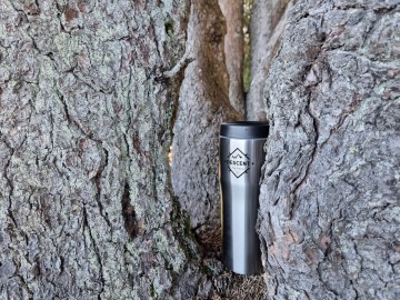 RVS Thermosbeker - Zilver/Zwart