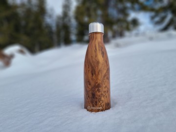 RVS waterfles hout
