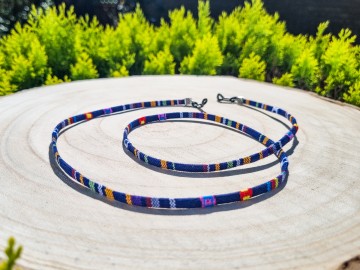 Zonnebrilkoordje - Aztek koord blauw