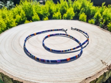 Zonnebrilkoordje - Aztek koord blauw