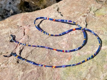 Zonnebrilkoordje - Aztek koord blauw