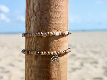 Kokos armbandjes - Natural wave | Brown [set van 2]