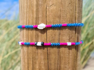 Enkelbandjes blue pink 2/3