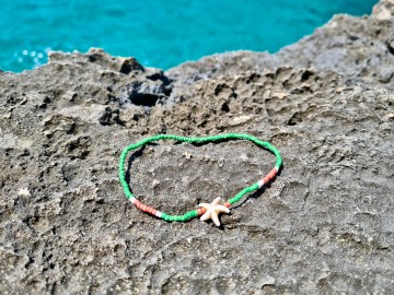 Enkelbandjes Pacific bruin/groen - set van 2