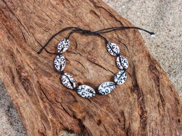 Enkelbandje schelpen - Panterwit 1/4