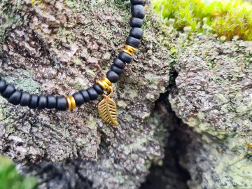 Kokos armbandje - Golden leaf