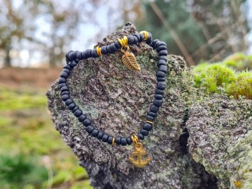 Kokos armbandje - Anchor (en golden leaf)