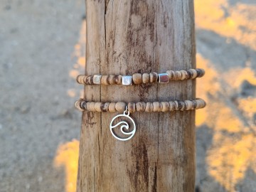 Kokos armbandjes - Natural wave | Brown [set van 2]