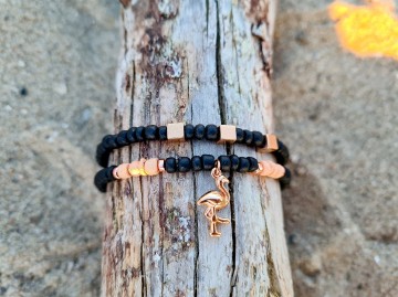 Kokos armbandjes - Flamingo [set van 2]