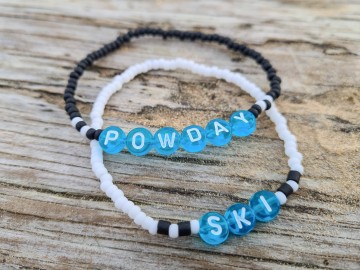 Dames armbandje - Ski on a Powday [Set van 2]