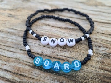 Dames armbandje - Snowboard [set van 2]