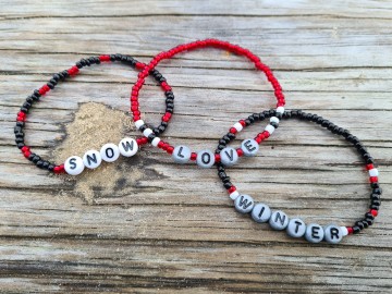 Dames armbandje - Love Winter & Snow [Set van 3]