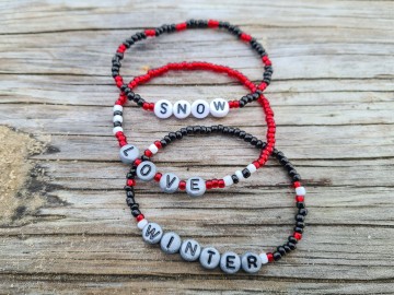 Dames armbandje - Love Winter & Snow [Set van 3]