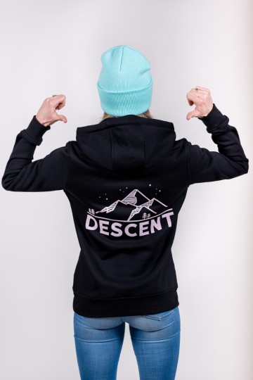 Hooded Sweater Black/Pink [womens fit]