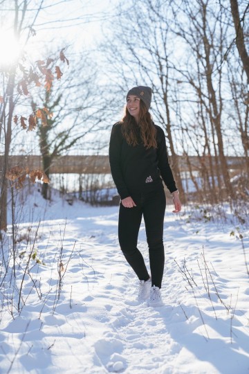 Hooded Sweater Black/Pink [womens fit]