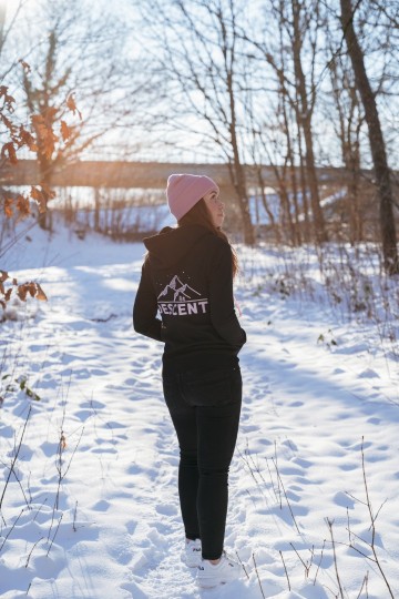 Hooded Sweater Black/Pink [womens fit]