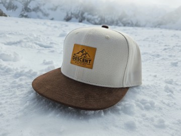 DESCENT Snapback Cap - Beige/Brown Suede