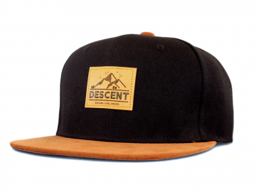 DESCENT Snapback cap - Black/Brown Suede