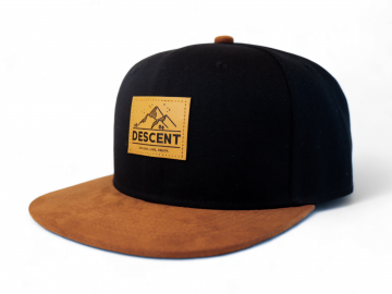 DESCENT Snapback cap - Black/Brown Suede