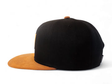 DESCENT Snapback cap - Black/Brown Suede (zijaanzicht)