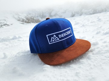 DESCENT Snapback Cap - Blue/Brown Suede
