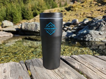 RVS Thermosbeker - Zwart/Turqoise