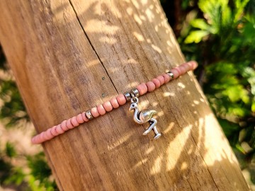 Kokos enkelbandje - Pink Flamingo