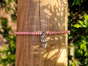 Kokos enkelbandje - Pink Flamingo
