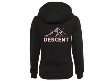 Hooded Sweater Black/Pink back [womens fit]