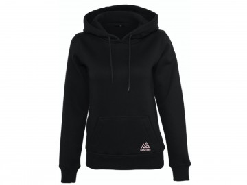 Hooded Sweater Black/Pink front [womens fit]