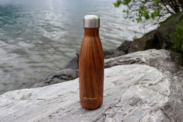 RVS waterfles hout