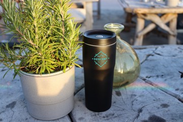 RVS Thermosbeker - Zwart/Turqoise