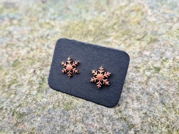 Oorbellen sneeuwvlok in rose