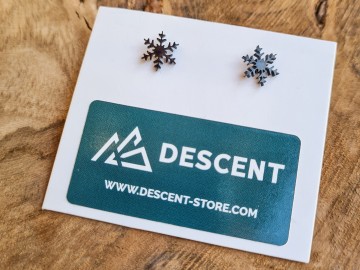 Oorbellen sneeuwvlok in zwart