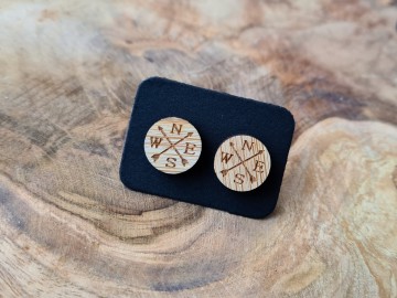 Oorbellen - Wooden Compas