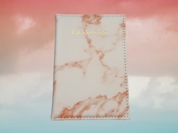 Paspoorthoes - marmerlook roze