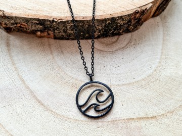 Dames ketting - Big wavers zwart