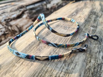 Zonnebrilkoordje - Aztek koord lichtblauw