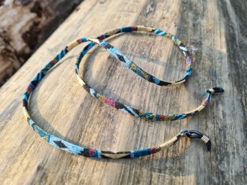 Zonnebrilkoordje - Aztek koord lichtblauw