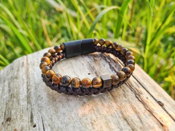 Heren armband - Tiger & Leather