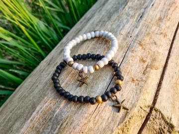 Houtkralen armbandje - Seastar