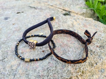 Set van 3 elastische armbandjes [goud]