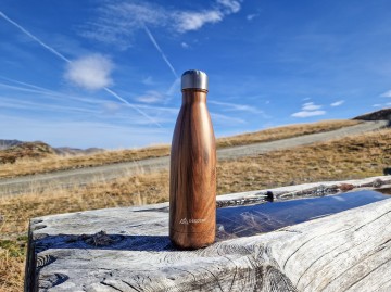 RVS waterfles hout