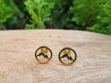 Oorbellen - Mountains rond [goud]