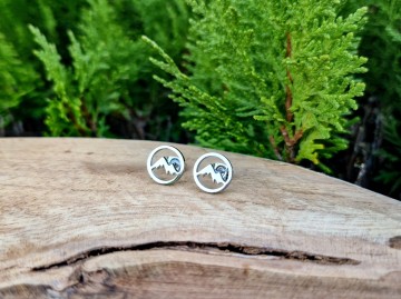 Oorbellen - Mountains rond [zilver]