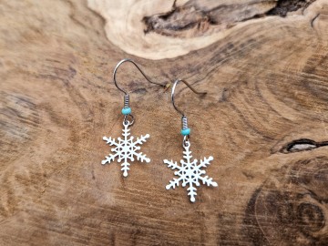 Oorbellen - Snöflinga [blauw]