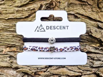 Elastische armbandjes - luipaard & zwart