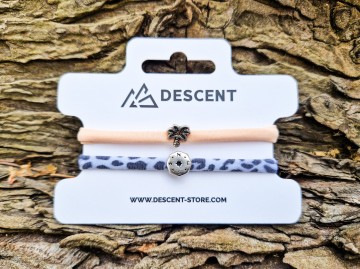 Elastische armbandjes - peach & sneeuwpanter