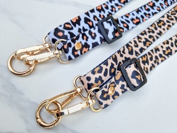 Telefoonkoordje - panterprint [wit en bruin]